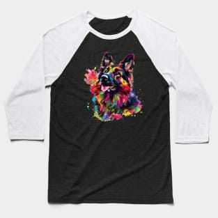 German Shepherd Dog Colorfull Pop Art Design For Dog Onwer Baseball T-Shirt